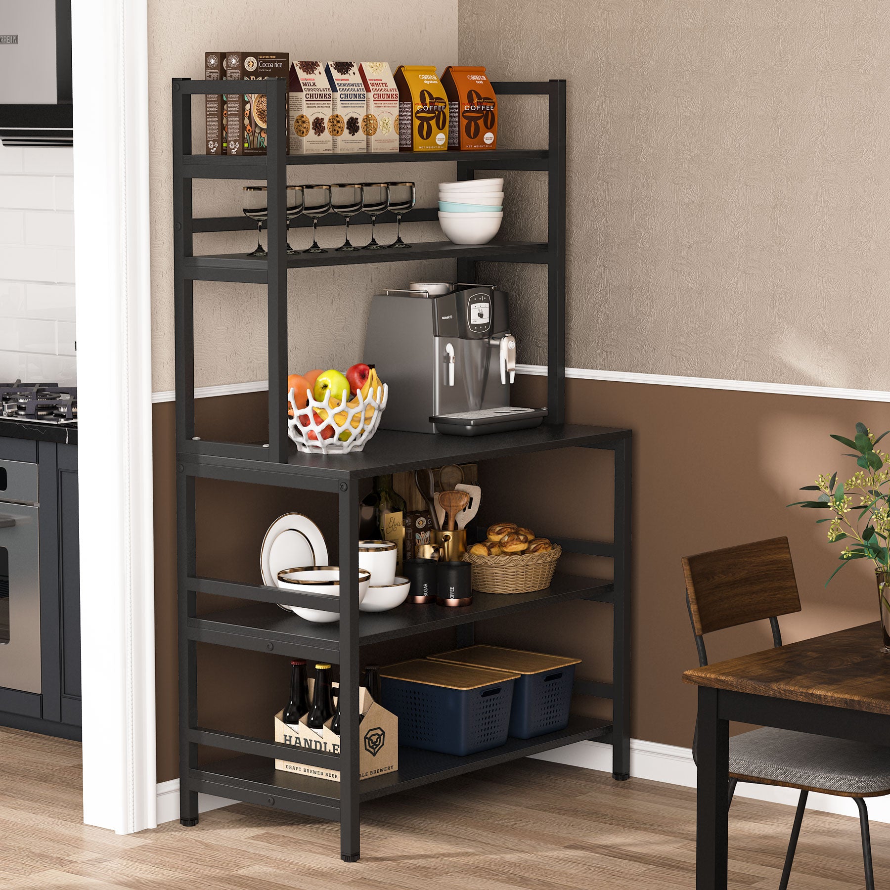 Bakers Rack with Hutch, Microwave Oven Stand